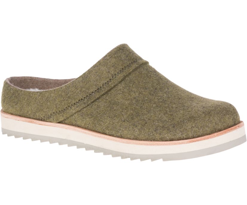 Buty Merrell Juno Clog Wool - Slip Ons Damskie Merrell - Oliwkowe [UJRIG-6459]